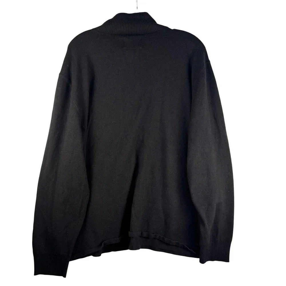 The North Face Mens XL Black Cotton Wool Blend Quarter Zip Pullover‎ Sweater